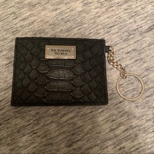 Victoria’s Secret black snakeskin card wallet NWOT